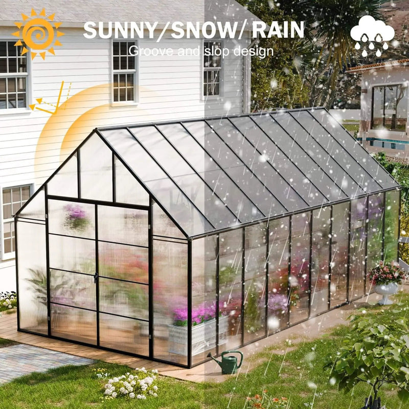 [10X20FT] Extra-Large Heavy-Duty Outdoor Backyard Greenhouse With Adjustable Roof Vents, 4MM (SAK59482) by SAKSBY WHOLESALE