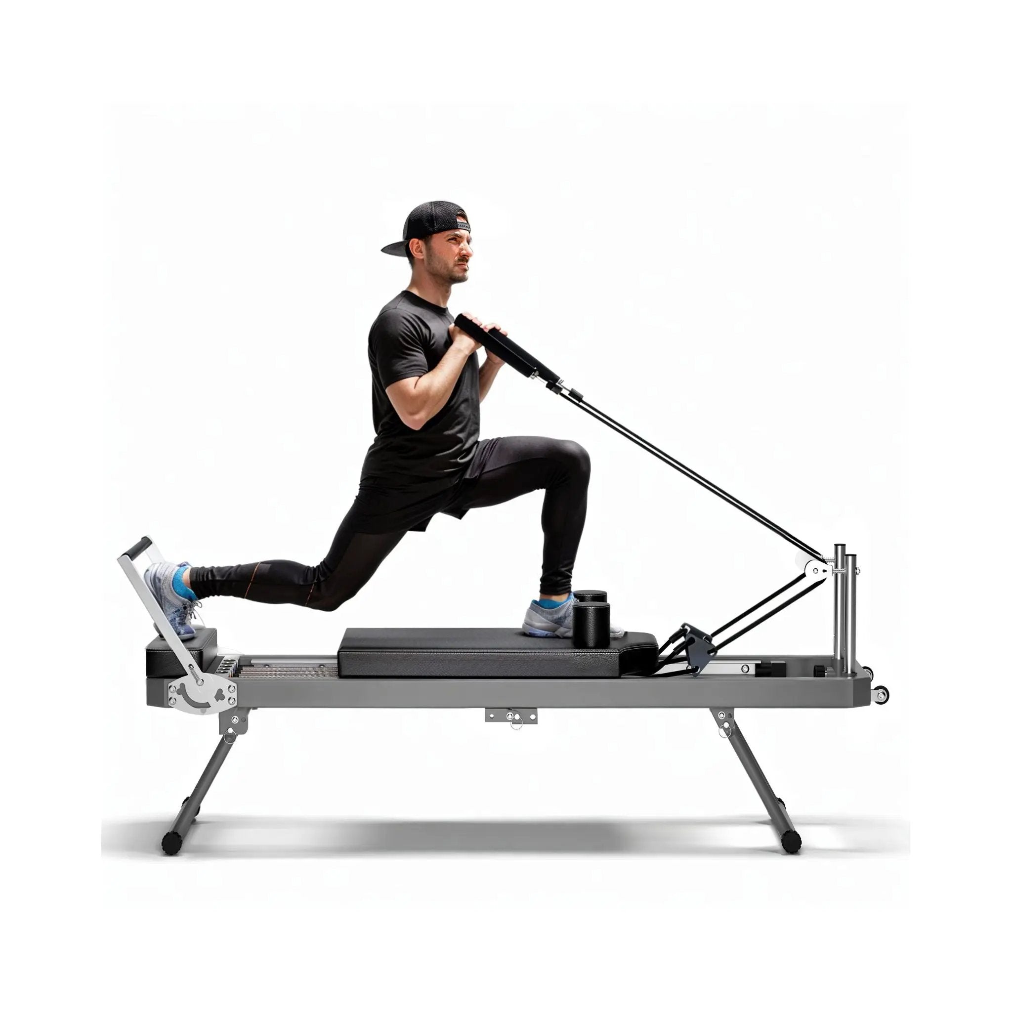 Core Pilates Extra-Large Multi-Functional Pilates Reformer Machine With Dynamic Resistance Cords And Aerobic Rebounder, Black (SAK32879) by SAKSBY WHOLESALE
