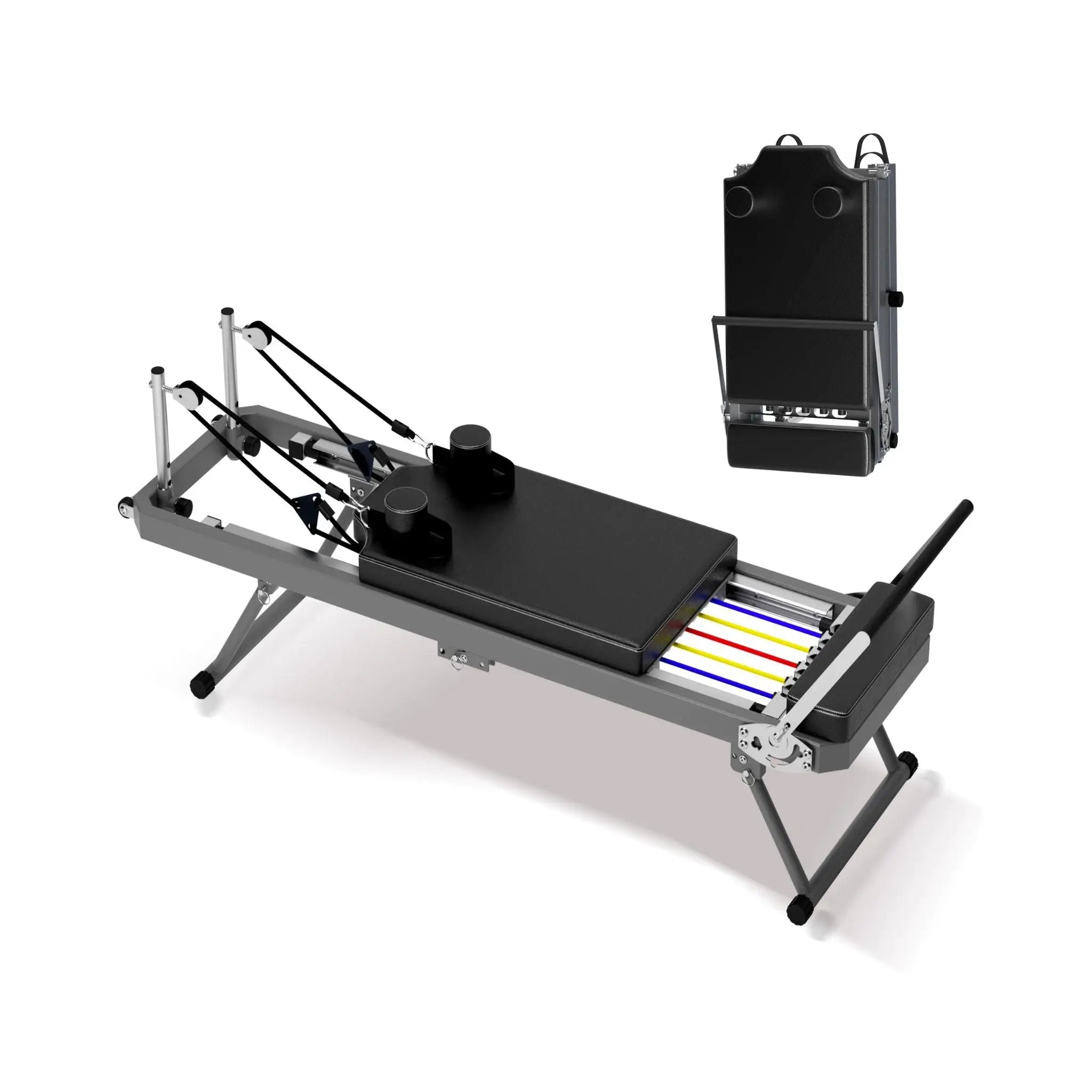 Core Pilates Extra-Large Multi-Functional Pilates Reformer Machine With Dynamic Resistance Cords And Aerobic Rebounder, Black (SAK32879) by SAKSBY WHOLESALE