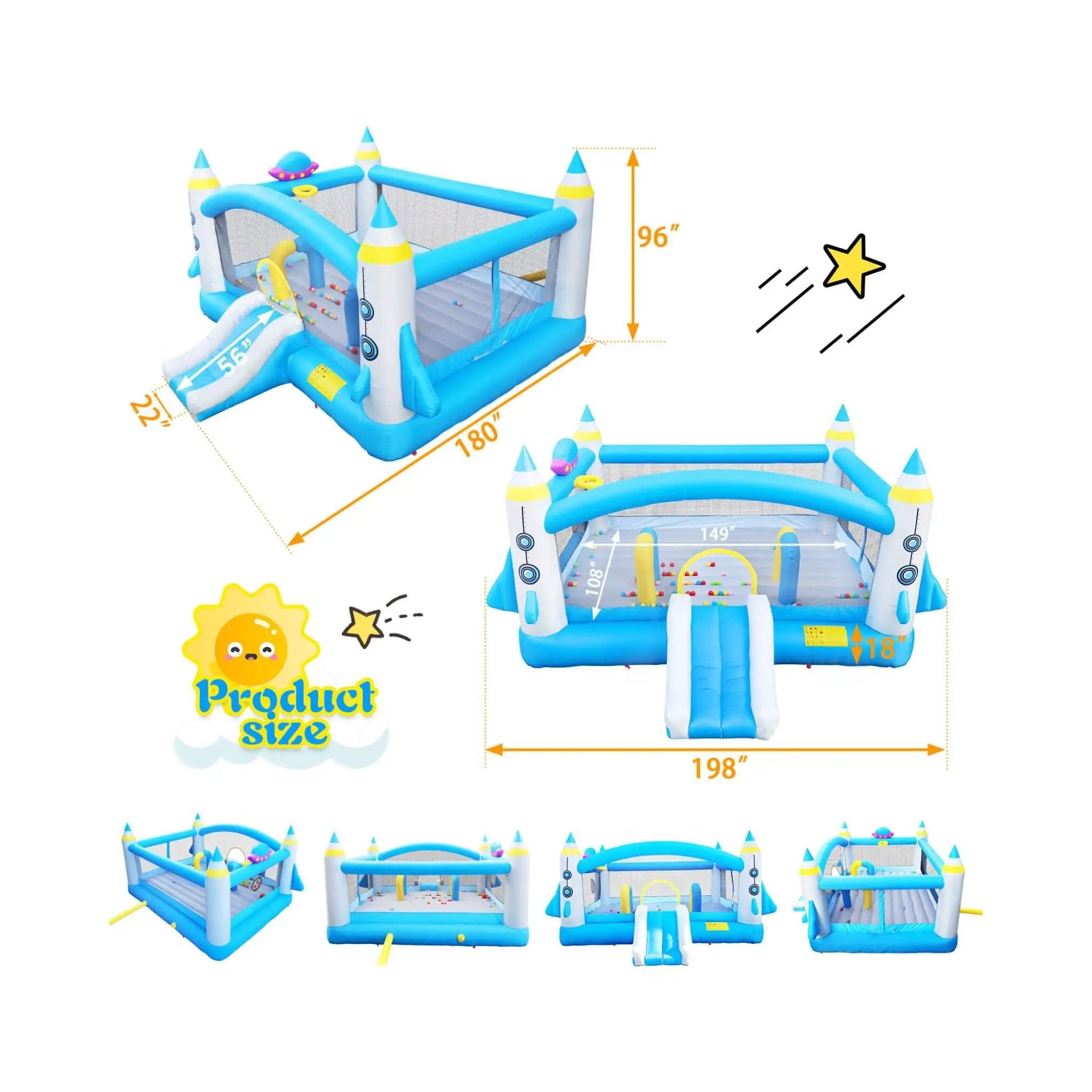 Extra-Large Multifunctional Jump'N Slide Inflatable Bouncer With Blower (SAK81243) by SAKSBY WHOLESALE