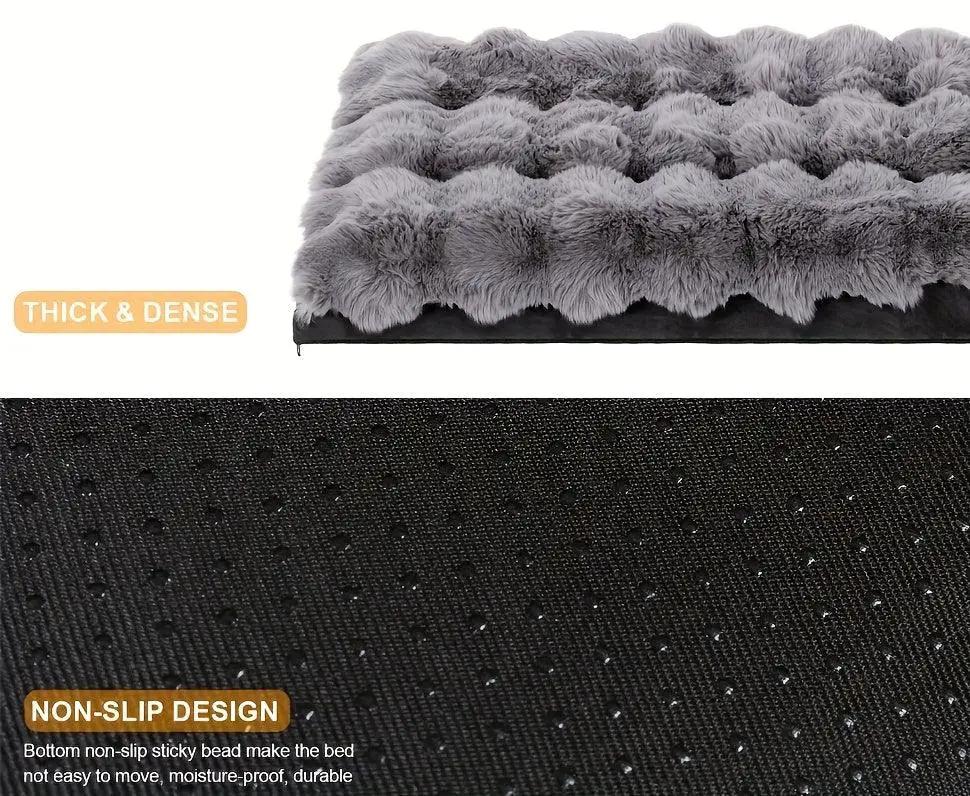 Extra Large Orthopedic Dog Bed - Luxurious Plush Faux Fur Kennel, Bite-Resistant, Dirt-Repellent and Machine Washable Pet Mat with Anti-Slip Bottom, Stylish for Living Rooms, All-Season Comfort & Joint Support for Large Dogs by House Of Avana