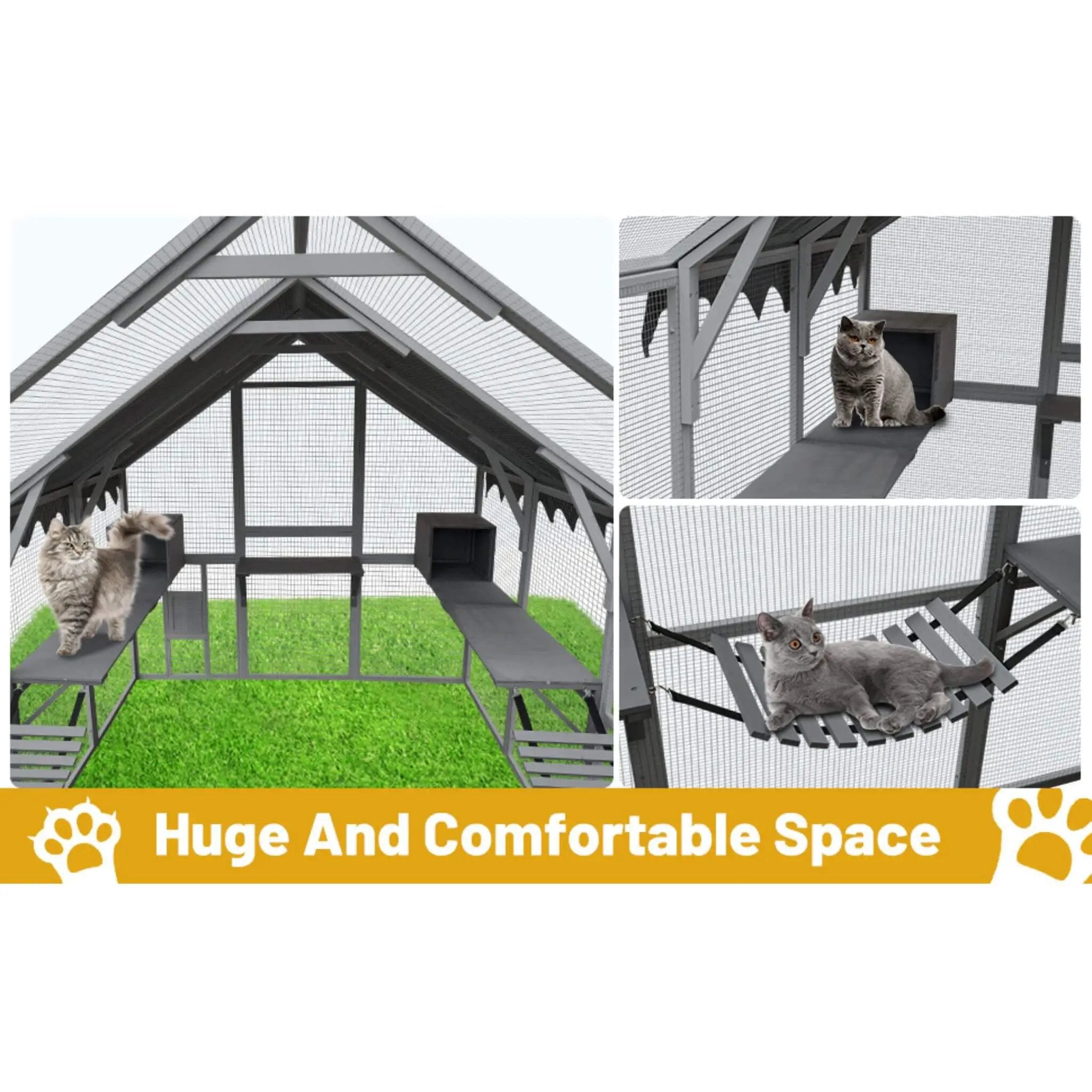 Alora Extra Large Outdoor Cat Kitten Playpen House With Platforms, And Waterproof Cover (SAK55092) by SAKSBY WHOLESALE