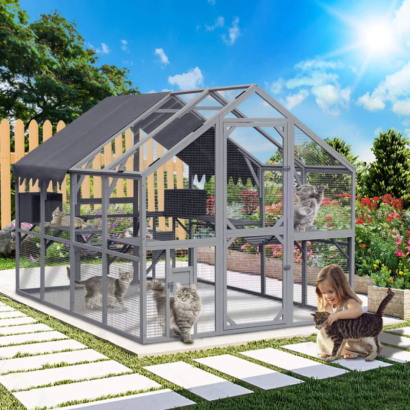 Alora Extra Large Outdoor Cat Kitten Playpen House With Platforms, And Waterproof Cover (SAK55092) by SAKSBY WHOLESALE
