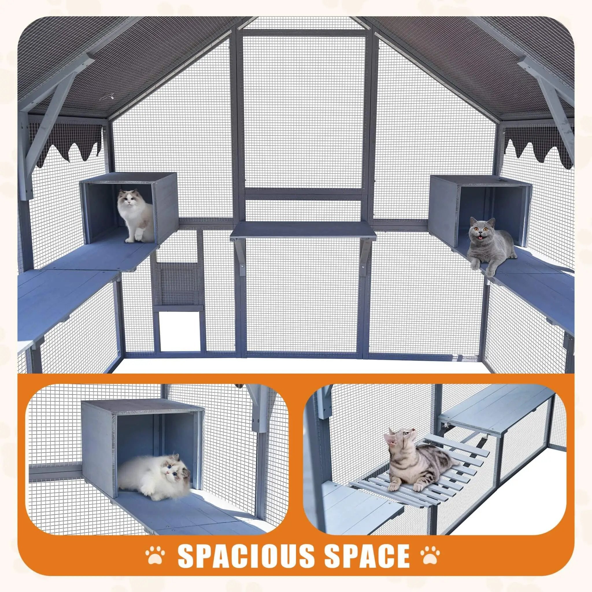 Alora Extra Large Outdoor Cat Kitten Playpen House With Platforms, And Waterproof Cover (SAK55092) by SAKSBY WHOLESALE
