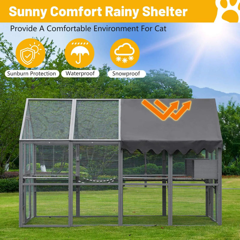 Alora Extra Large Outdoor Cat Kitten Playpen House With Platforms, And Waterproof Cover (SAK55092) by SAKSBY WHOLESALE