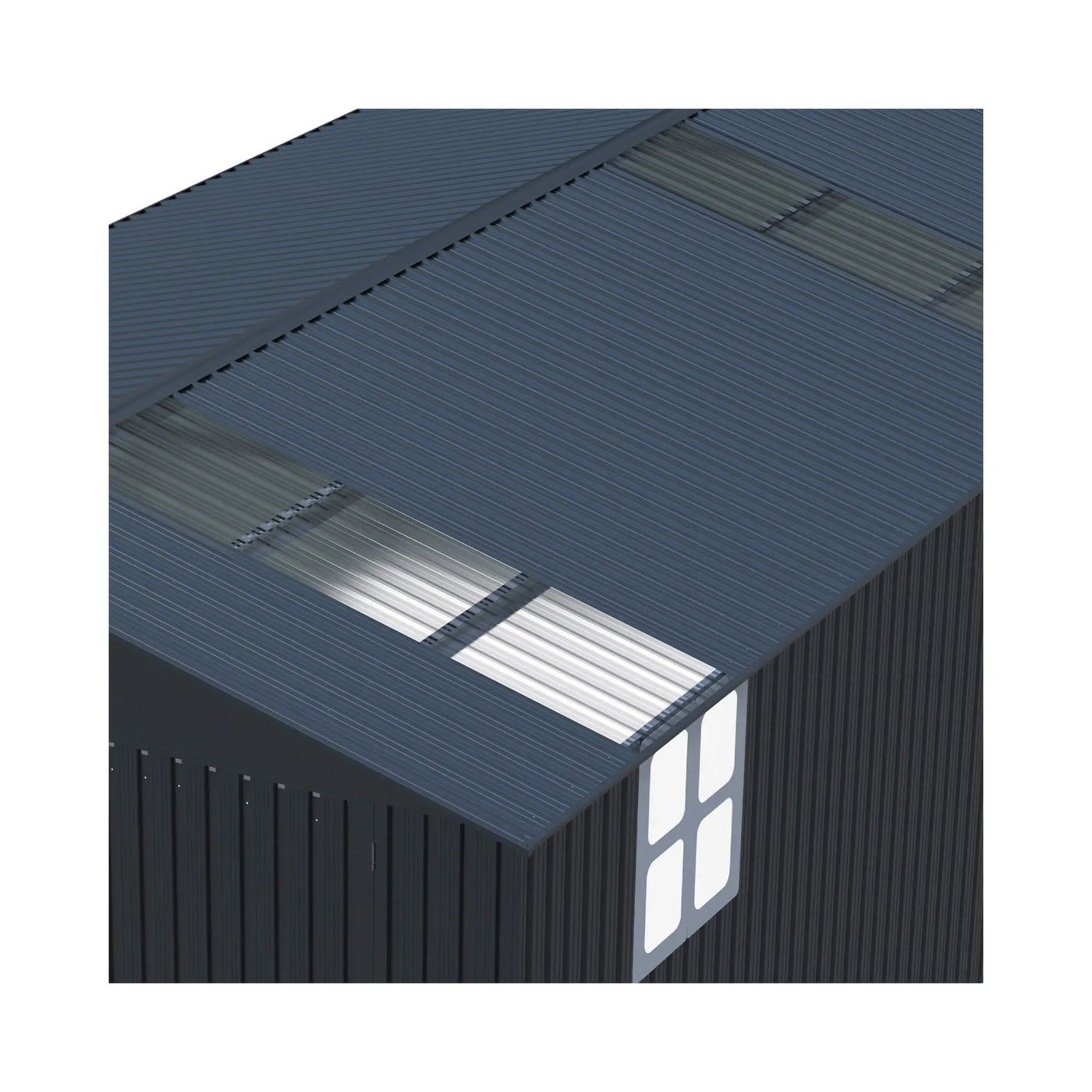 Extra-Large Outdoor Galvanized Steel Outdoor Storage Shed With Skylight Roof (SAK42671) by SAKSBY WHOLESALE