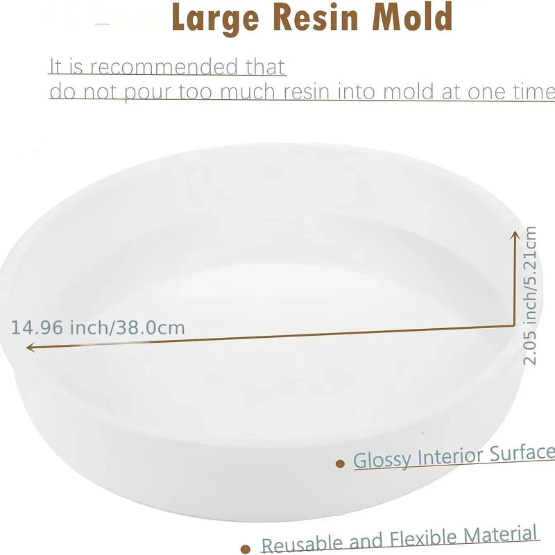 Extra Large Oversize Resin Molds, 14Inch Large Charcuterie Board Resin Silicone Mold, Large Round Mold Resin Table Mold Epoxy Table Mold for River Table, Charcuterie Board, Cutting Board, Art Home Decoration Christmas & Hallo by House Of Avana