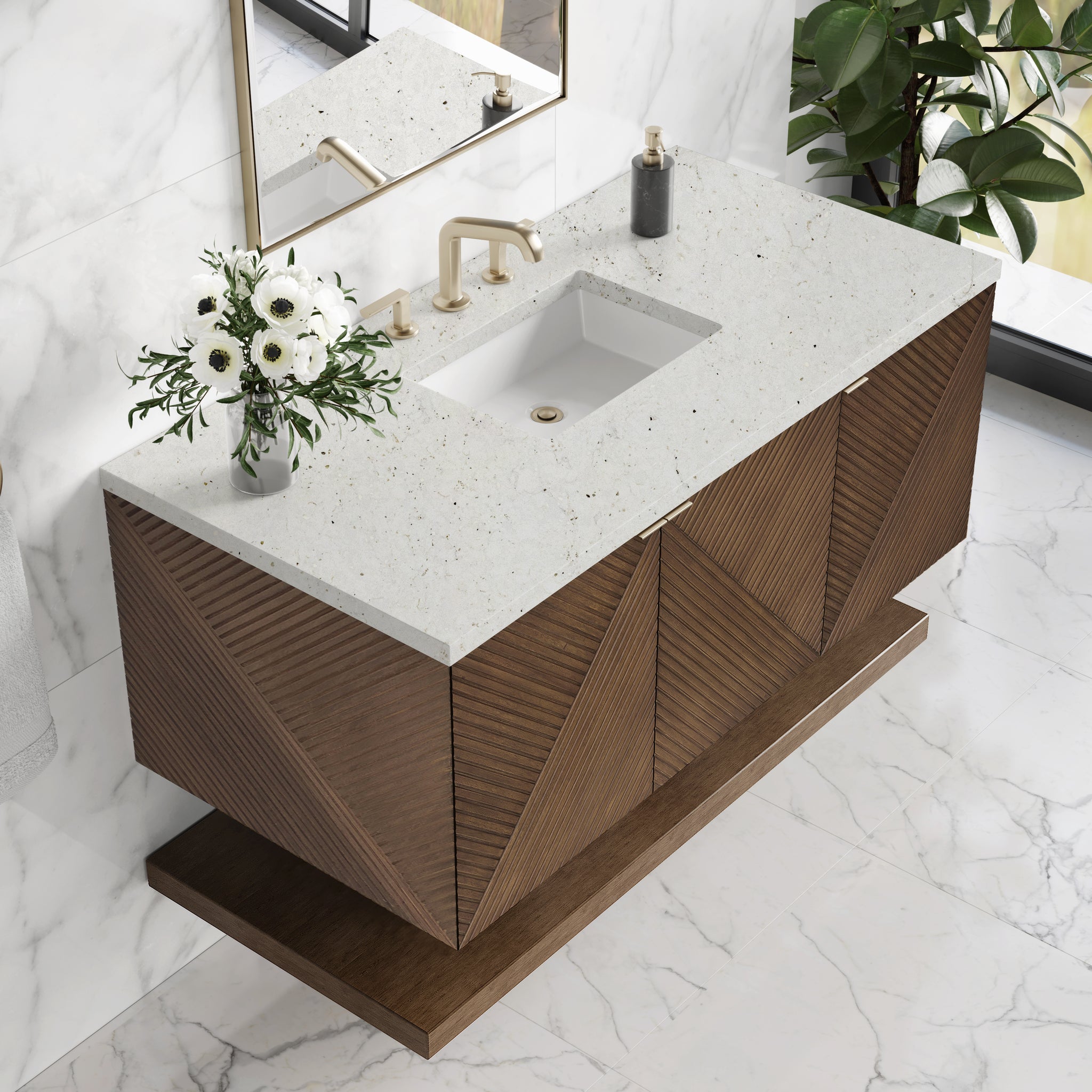 James Martin Marcello 48" Floating Single Bathroom Vanity, Chestnut, view 32