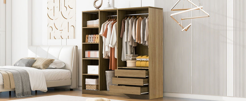 Doorless Storage Wardrobe For Dedroom With Shelves And 3 Drawers by HouseOfZazla
