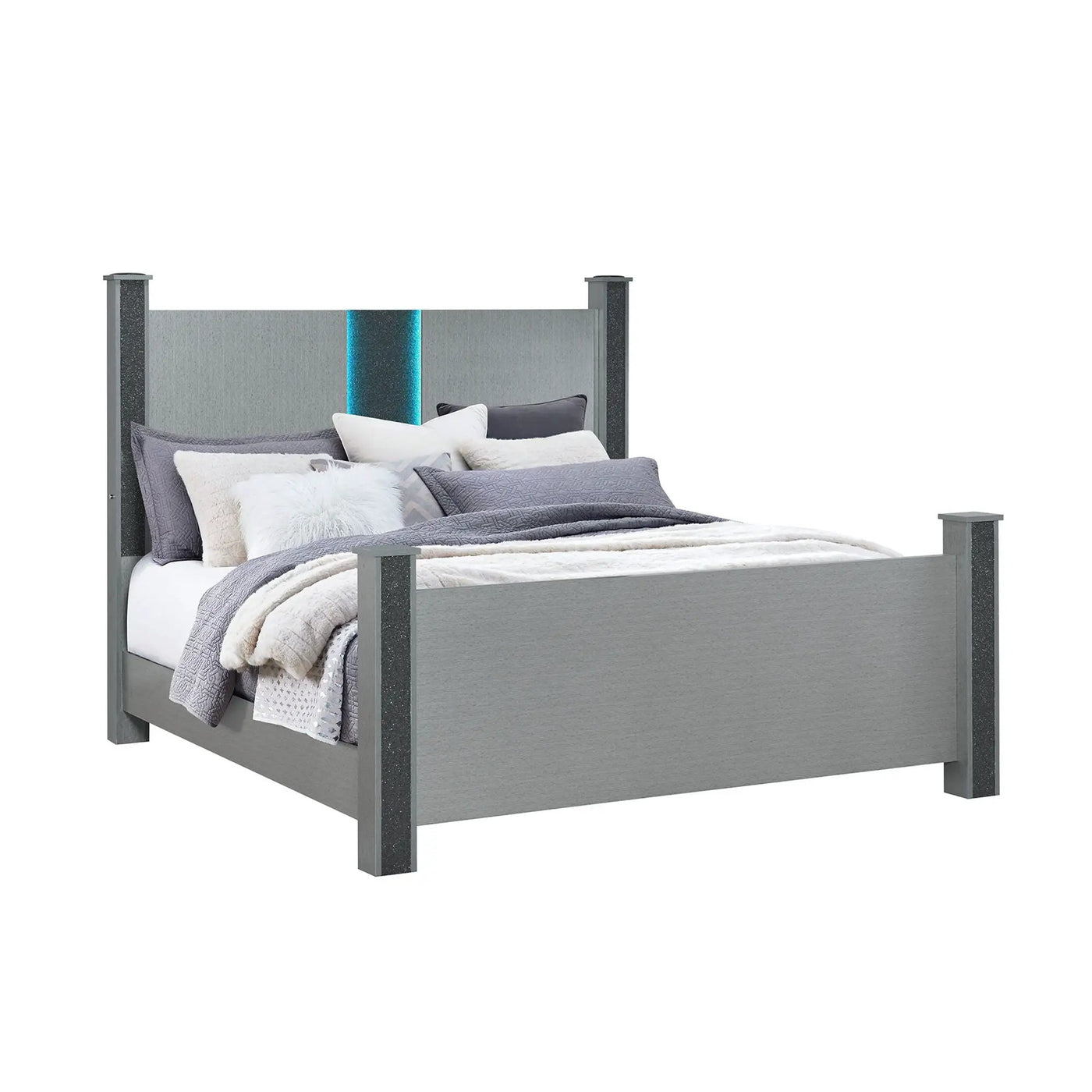 Lorenzo - 5 Piece Bedroom Set With Glittered Detailing by HouseOfZazla