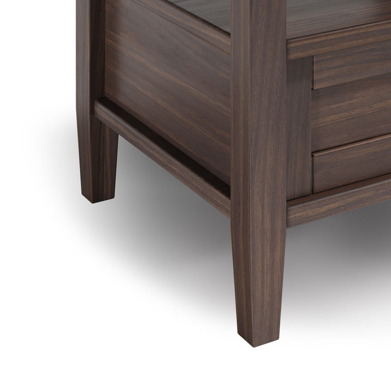 Warm Walnut Brown End Table with Storage Drawer, photo 5 of 7