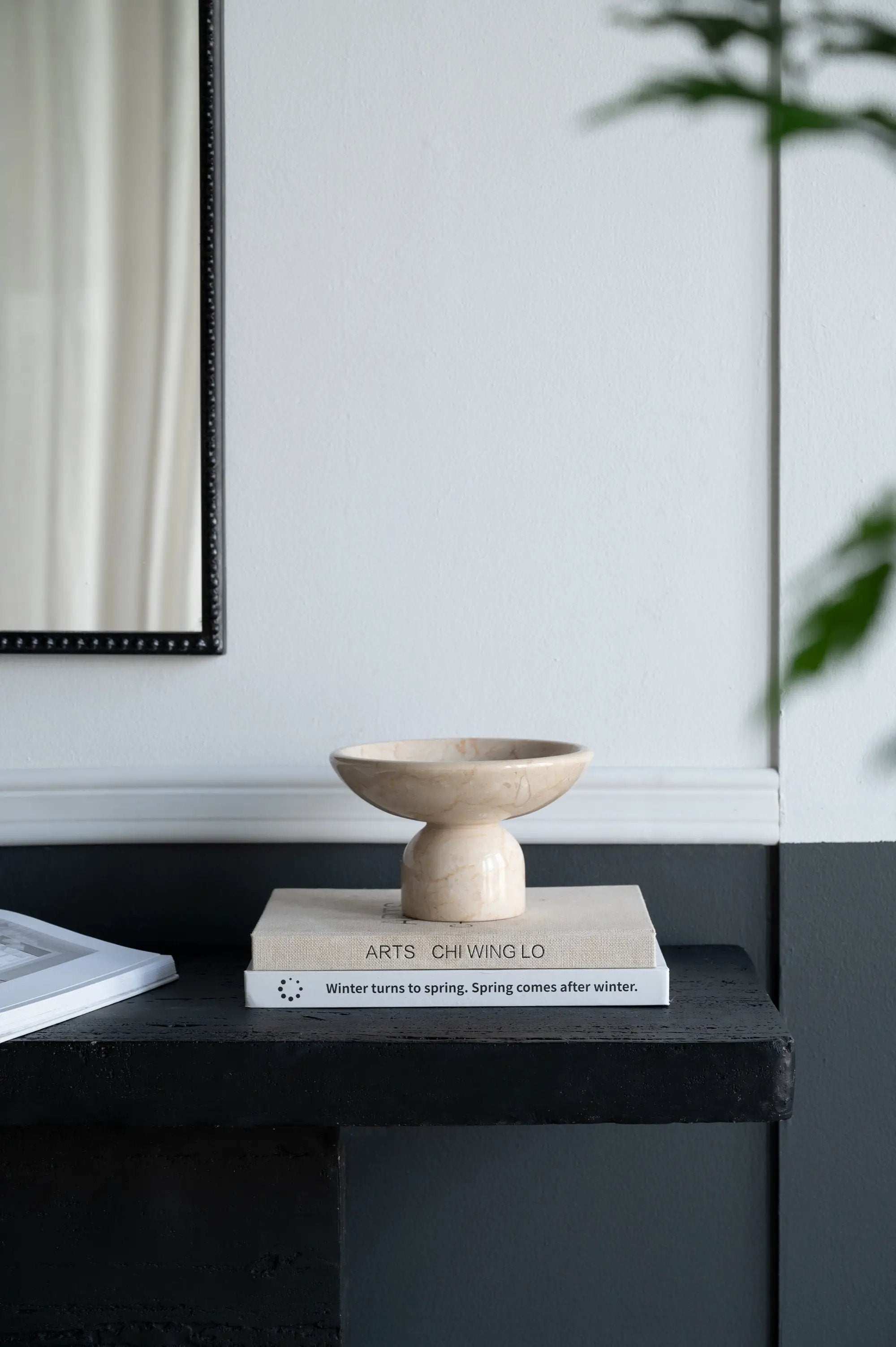 7x7x4" Round Marble Pedestal Fruit Bowl by HouseOfZazla