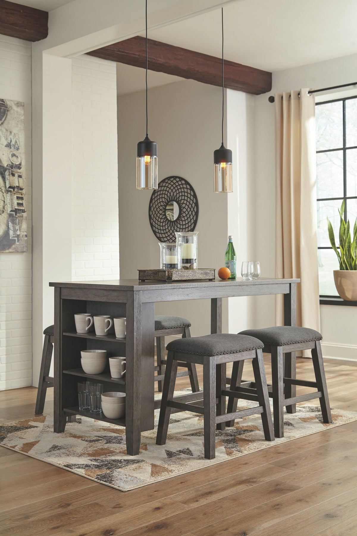 Caitbrook - Rectangular Counter Table Set, photo 2 of 13
