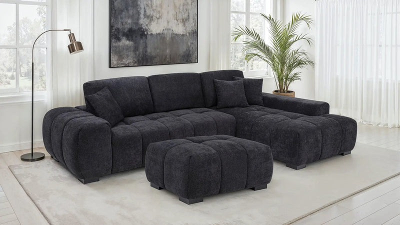 Octavia Upholstered Rectangular Ottoman Black by Unique Piece Furniture