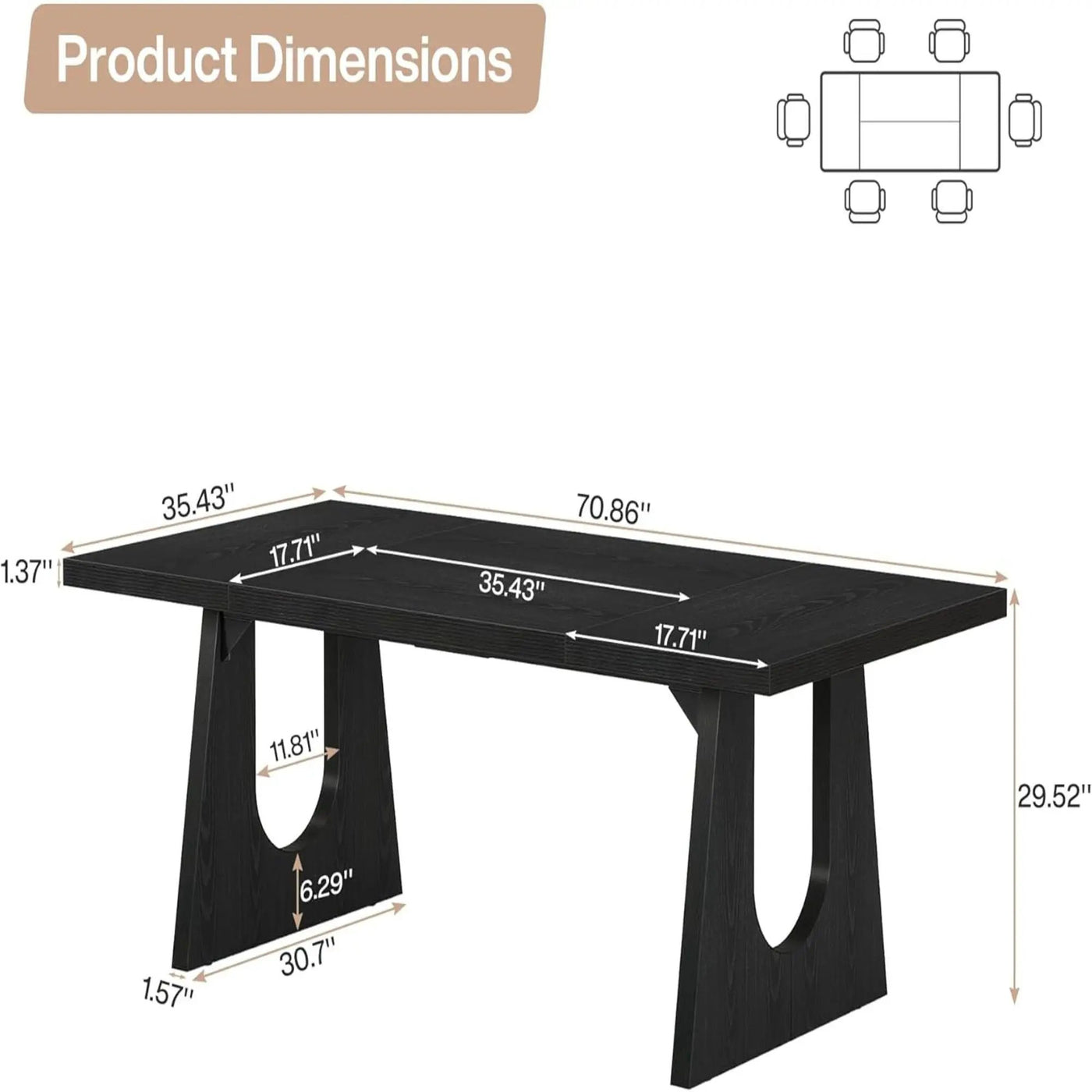 Dining Large Rectangular Kitchen & Dinner Table by HouseOfZazla