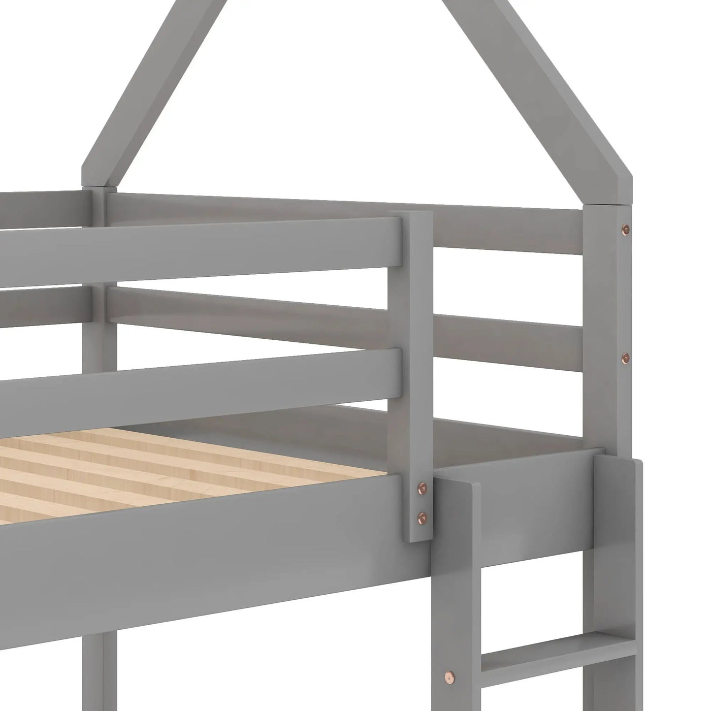 Low Bunk Bed With House Shaped Frame And Ladder by HouseOfZazla