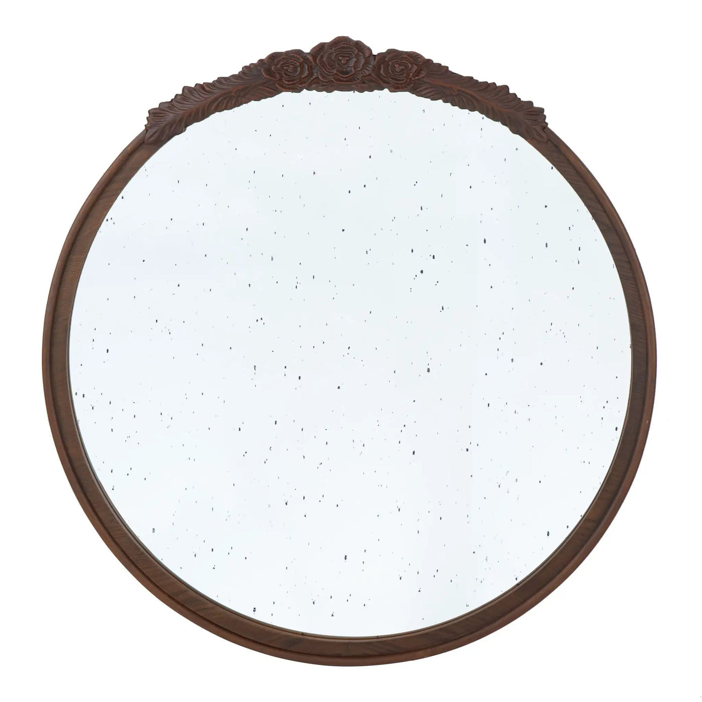 Round Hand Carved Rose Antique Mirror Frame, Wall Mirror For Live Space by HouseOfZazla
