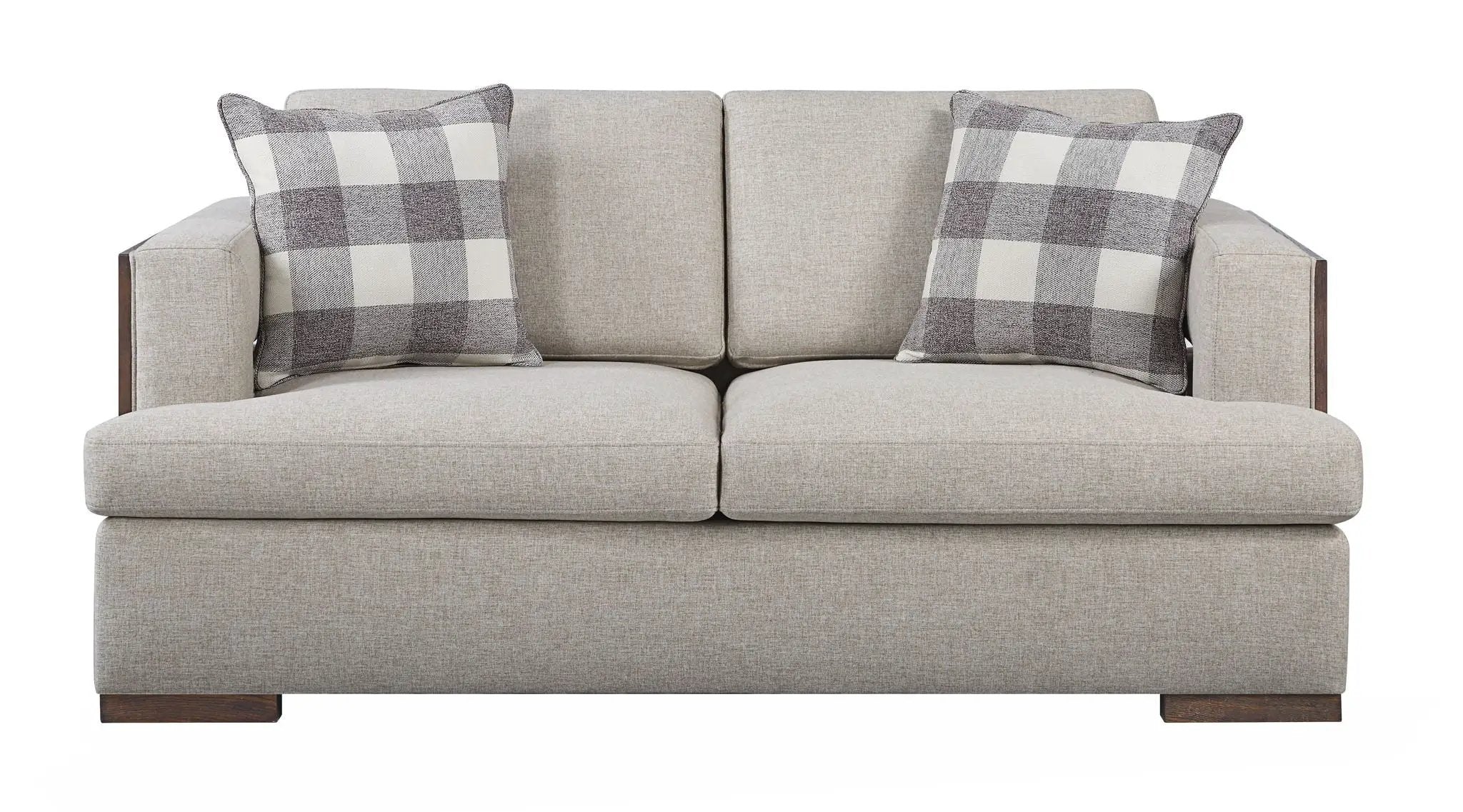 Niamey - Loveseat With 2 Toss Pillows - Walnut by Unique Piece Furniture