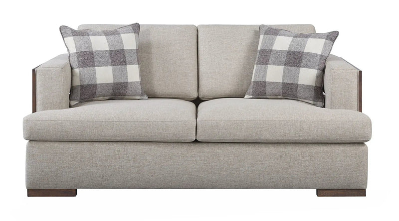 Niamey Loveseat With 2 Toss Pillows - Walnut by HouseOfZazla