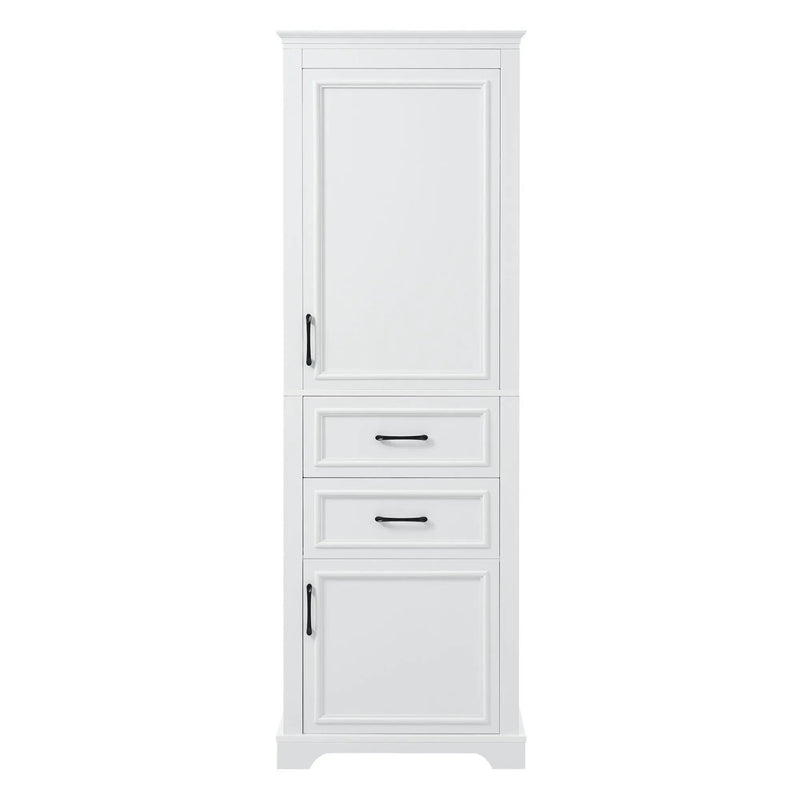 Freestanding Bathroom Vanity Tall With Damping Hinge Doors, Adjustable Shelves - White by HouseOfZazla