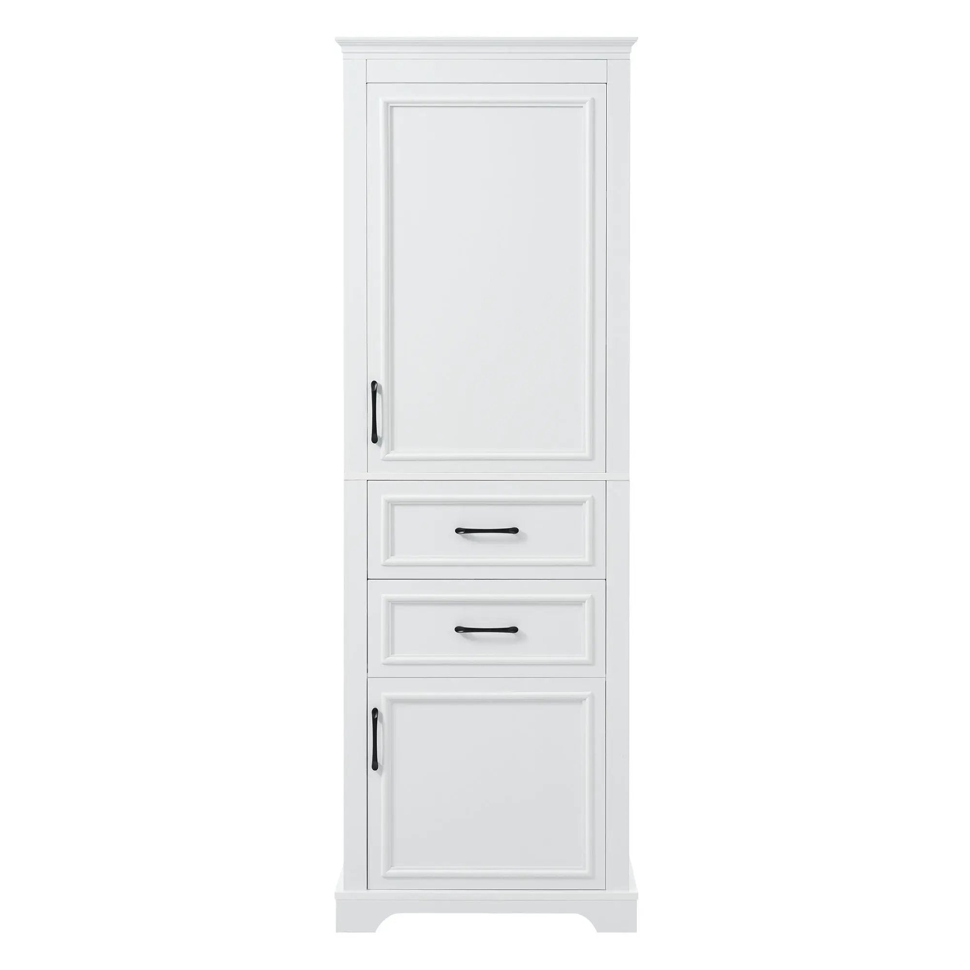 Freestanding Bathroom Vanity Tall With Damping Hinge Doors, Adjustable Shelves - White by Unique Piece Furniture