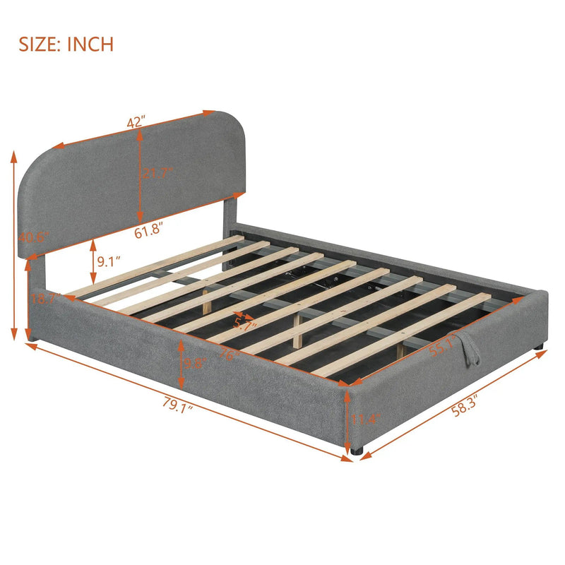 Upholstered Platform Bed With Hydraulic Storage System by Unique Piece Furniture