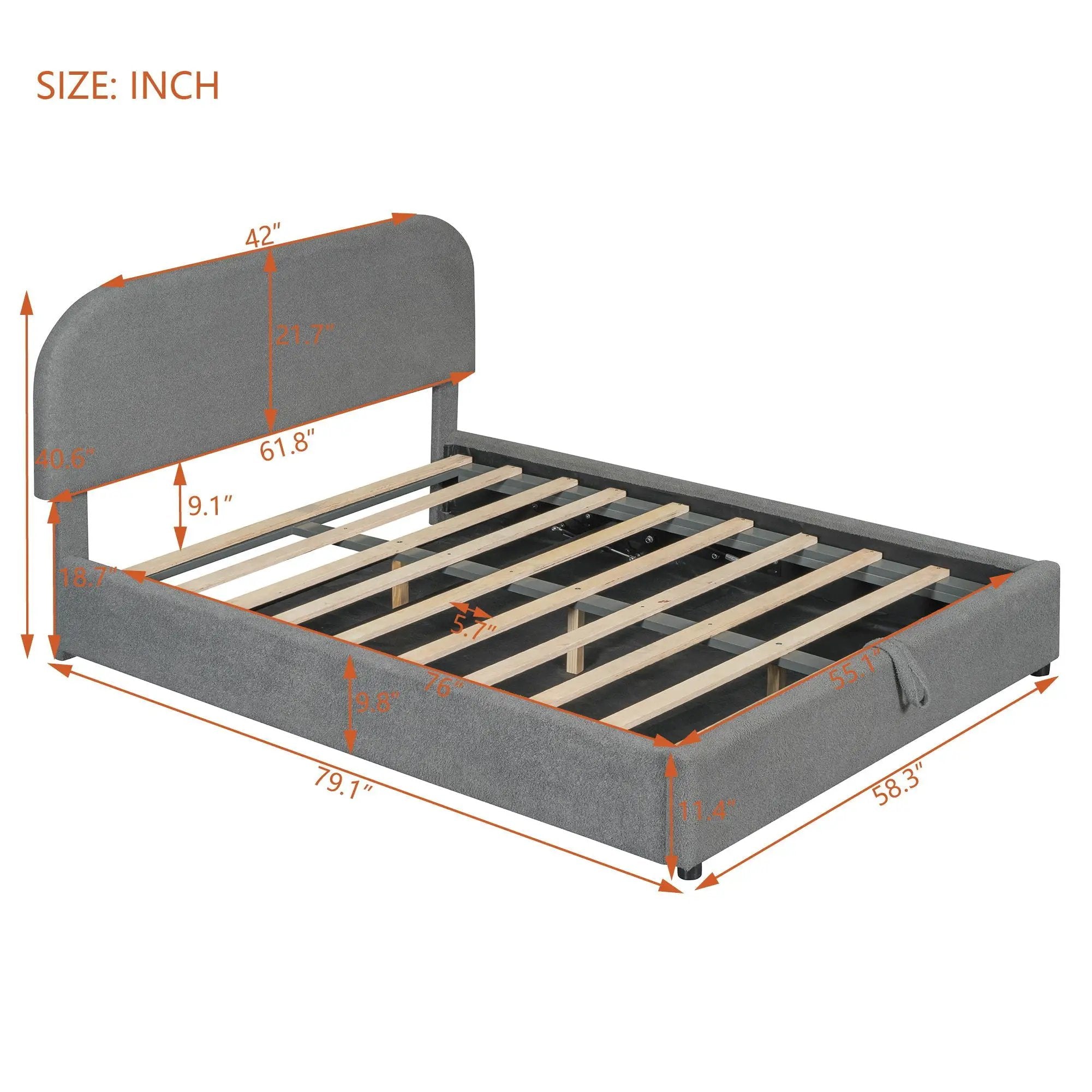 Upholstered Platform Bed With Hydraulic Storage System by HouseOfZazla