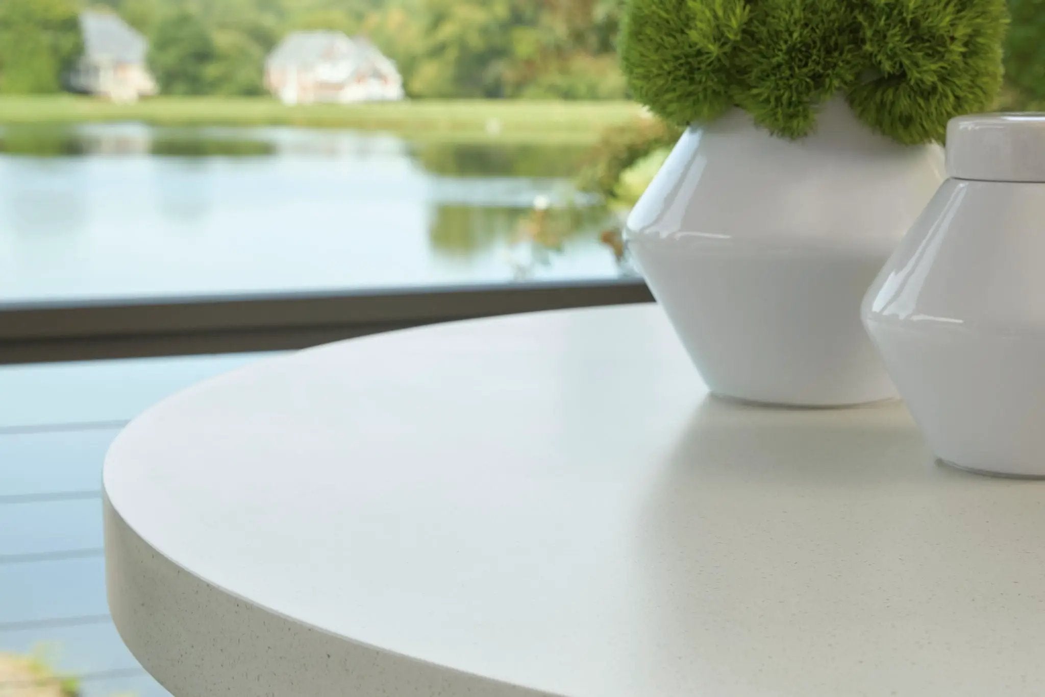 Seton Creek - Round Bar Table With Umbrella Option - Beige by Unique Piece Furniture