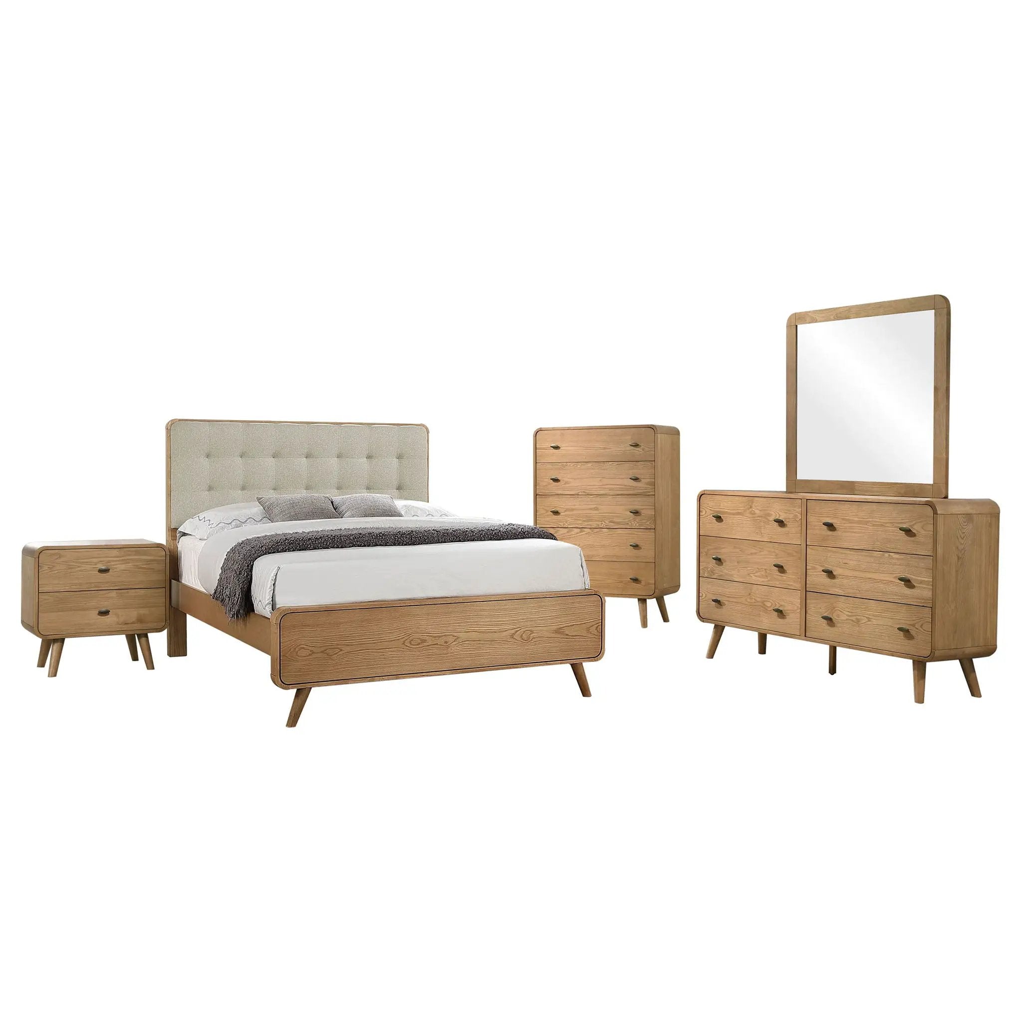 Robyn 5-piece Queen Bedroom Set Light Ash by Unique Piece Furniture