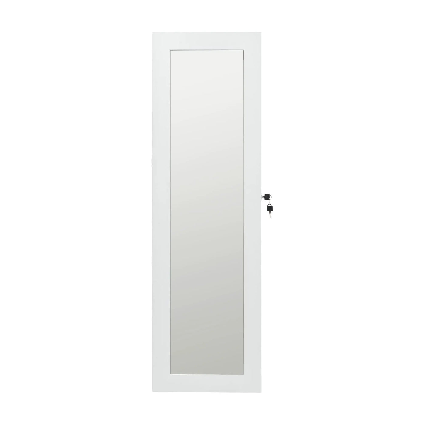 Jewelry Armoire Organizer With Full Length Mirror, Wall Mounted Lockable Cabinet With LED Light by HouseOfZazla