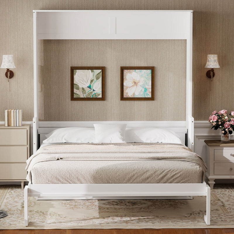 Murphy Bed With Desk, LED Lights & USB Charging Station by HouseOfZazla