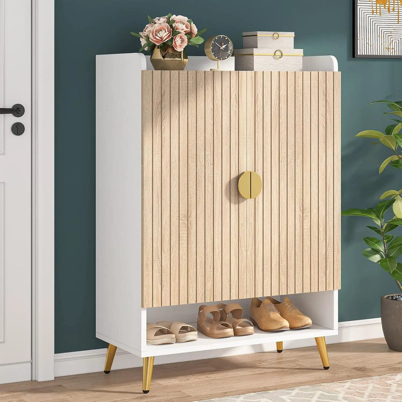 Shoe Cabinet With Doors, 7 Tier Storage Organizer by HouseOfZazla