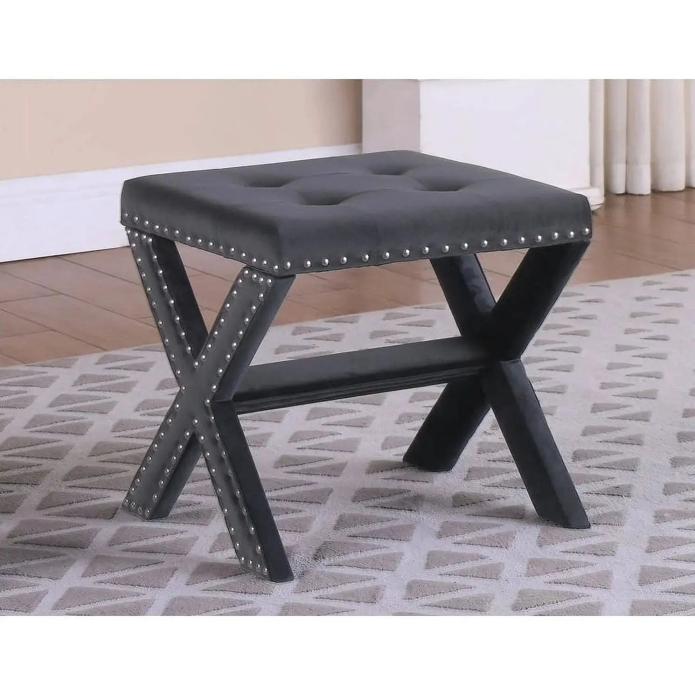 Upholstered Accent Bench With Nailhead Trim by HouseOfZazla