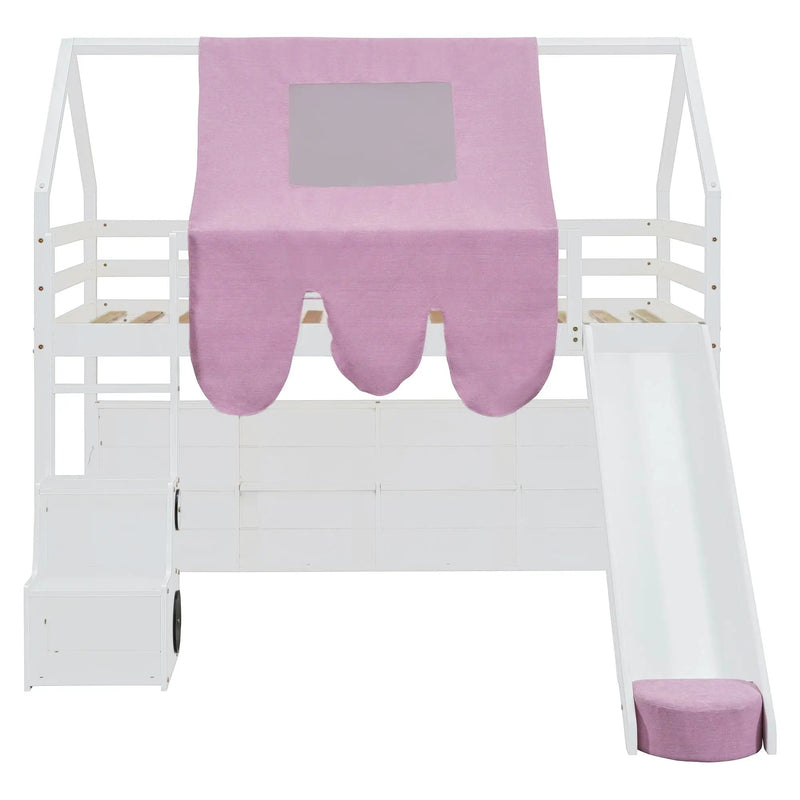 Loft Bed With House Shaped Frame And Tent by HouseOfZazla