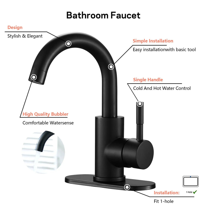 Modern Bathroom Faucet Single Hole Single Handle by HouseOfZazla