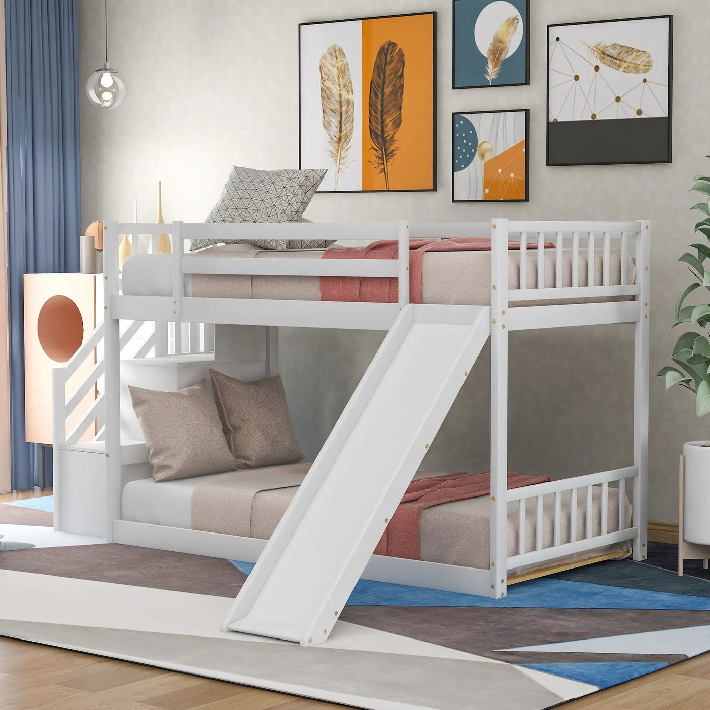 Bunk Bed With Convertible Slide And Stairway by HouseOfZazla