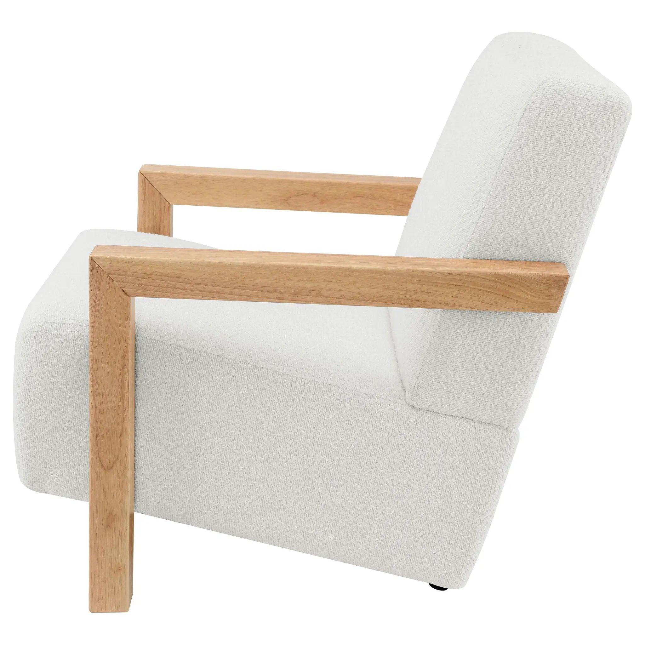 Fitzroy Boucle Upholstered Accent Arm Chair Ivory by Unique Piece Furniture