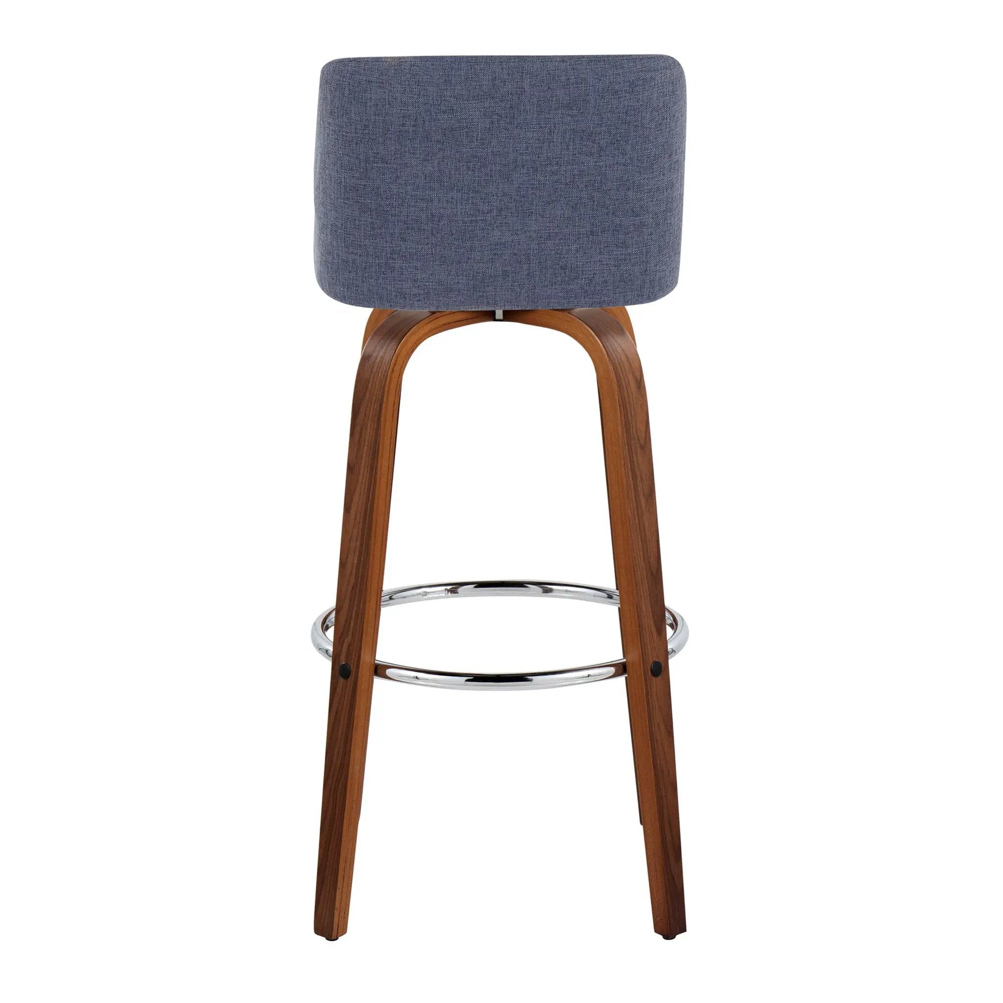 Toriano - Mid Century Modern Fixed Height, Barstool With Swivel With Round Footrest (Set of 2) by Unique Piece Furniture