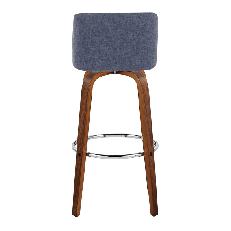 Toriano - Mid Century Modern Fixed Height, Barstool With Swivel With Round Footrest (Set of 2) by Unique Piece Furniture
