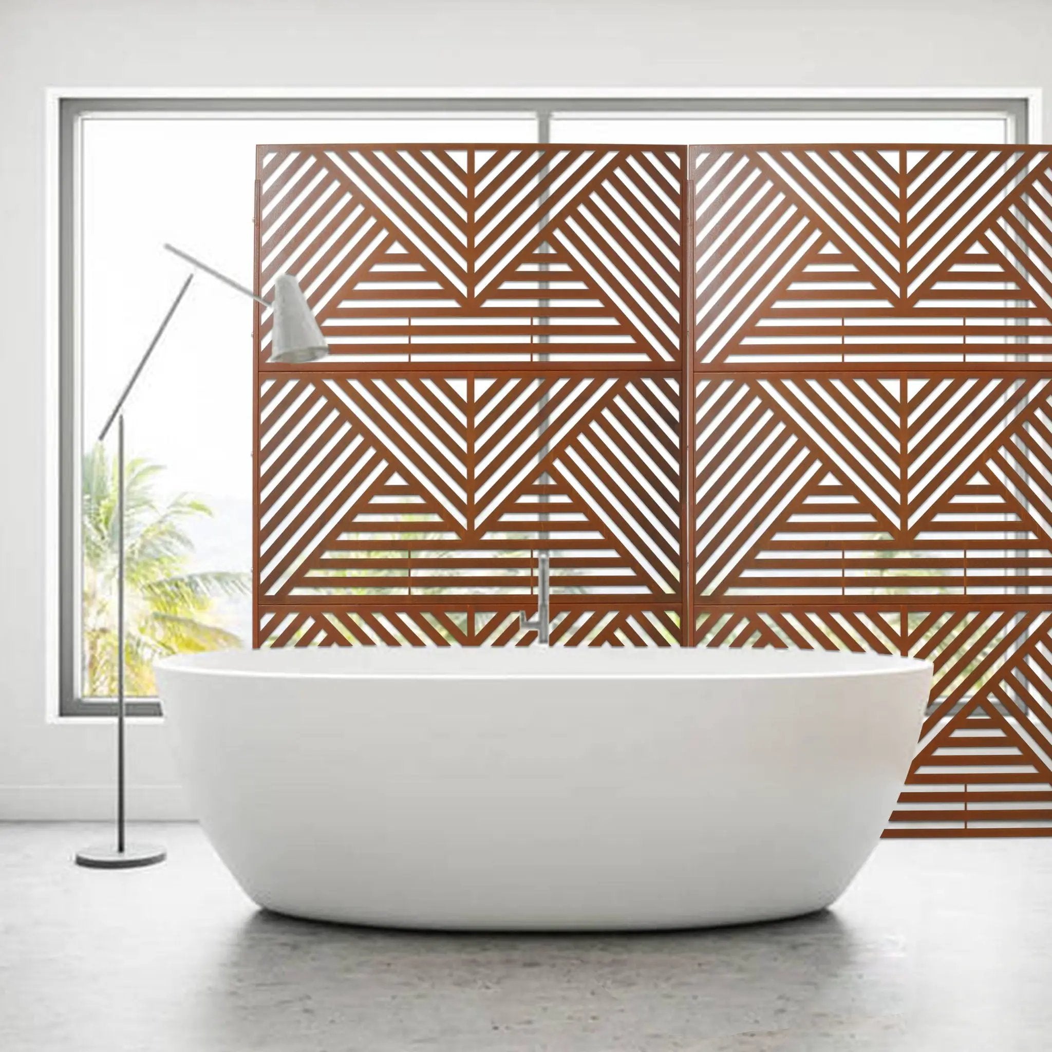 Freestanding Outdoor & Indoor Freestanding Metal Privacy Screen by HouseOfZazla
