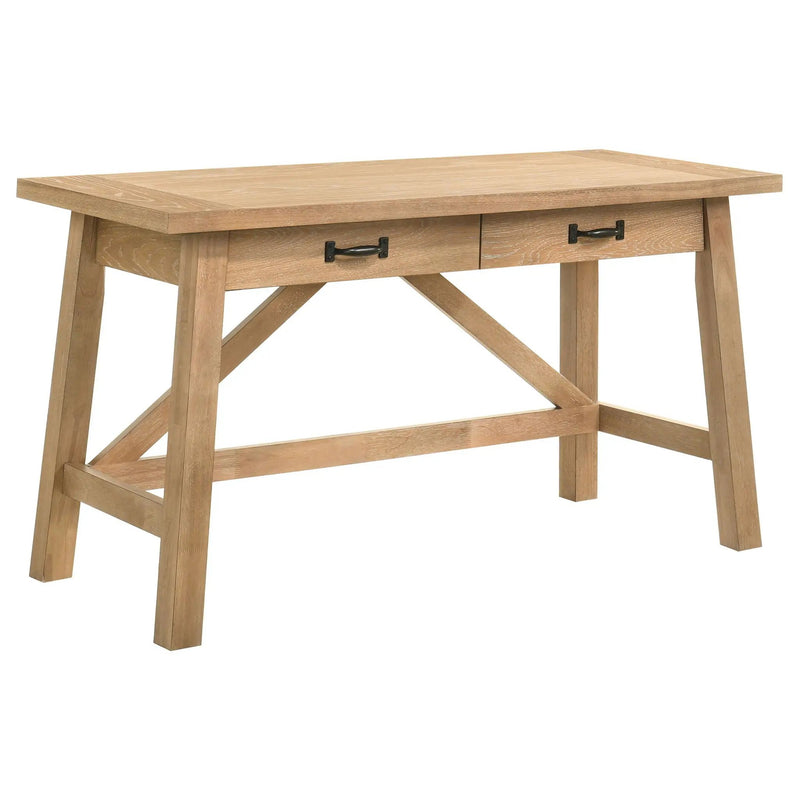 Fabian 54-inch 2-drawer Computer Writing Desk Distressed Light Brown by Unique Piece Furniture