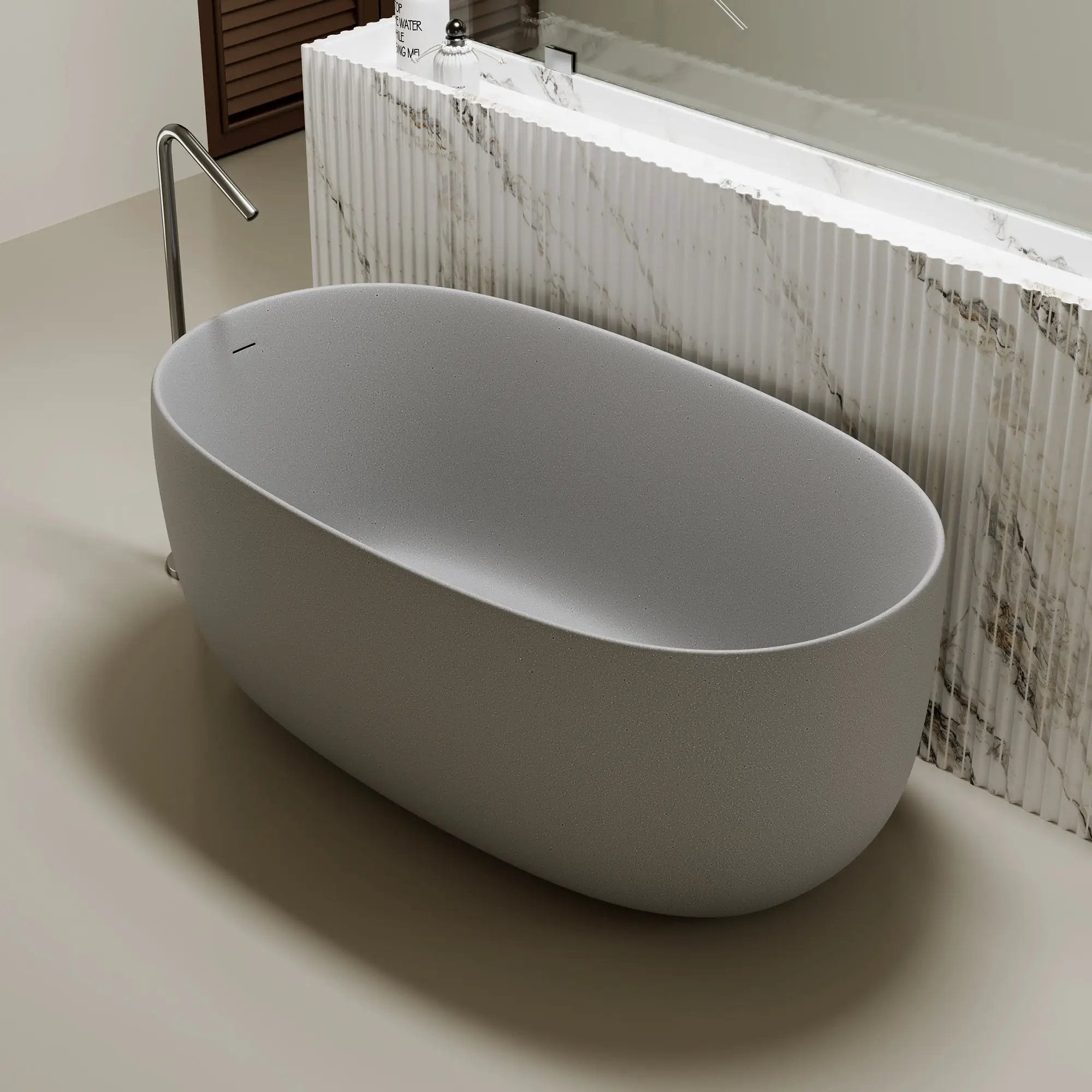 51'' Freestanding Bathtub Resin Stone Soaking Bathtub by HouseOfZazla