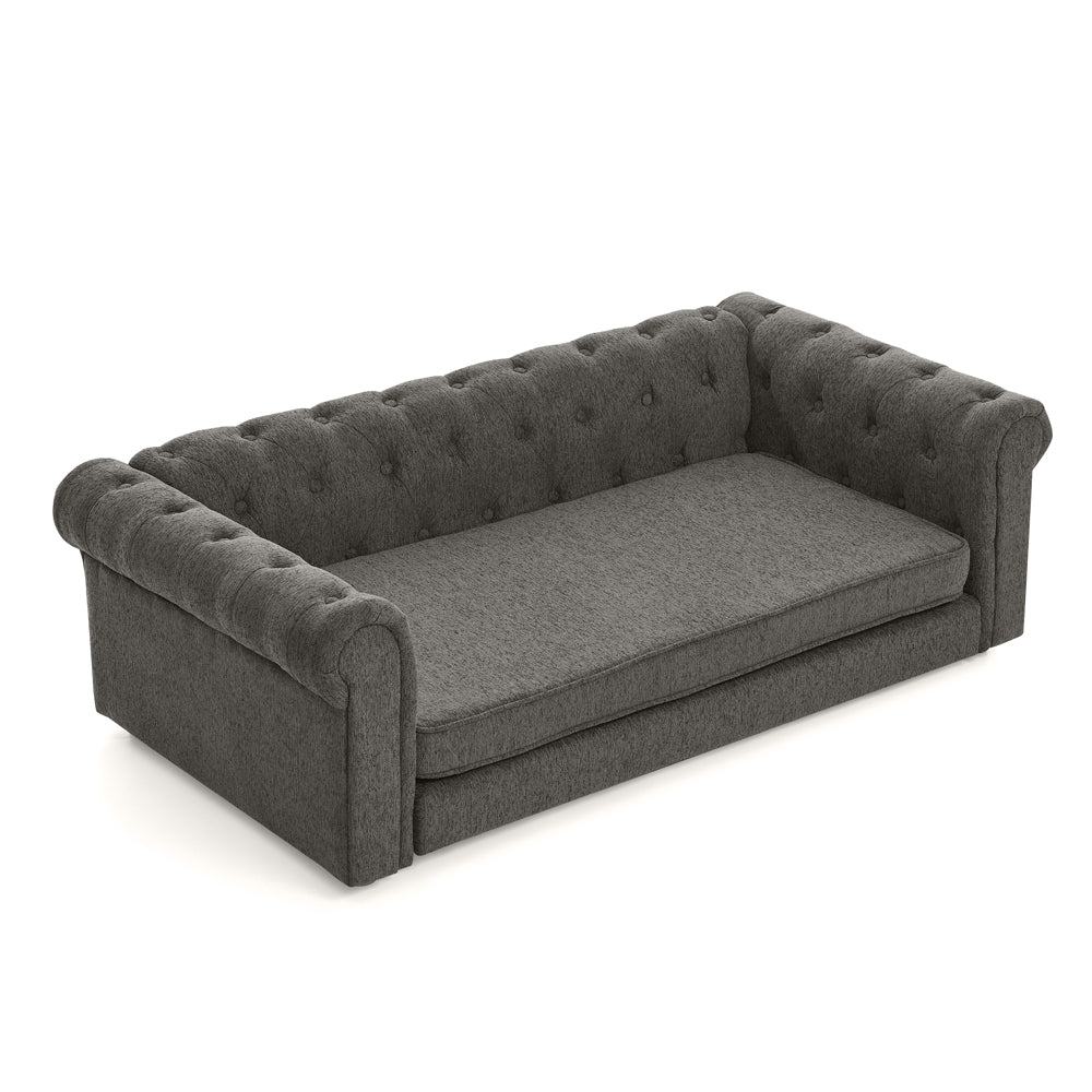 Modern Elevated Rectangular Pet Bed with Linen Upholstery - Choice of Color, photo 9 of 10