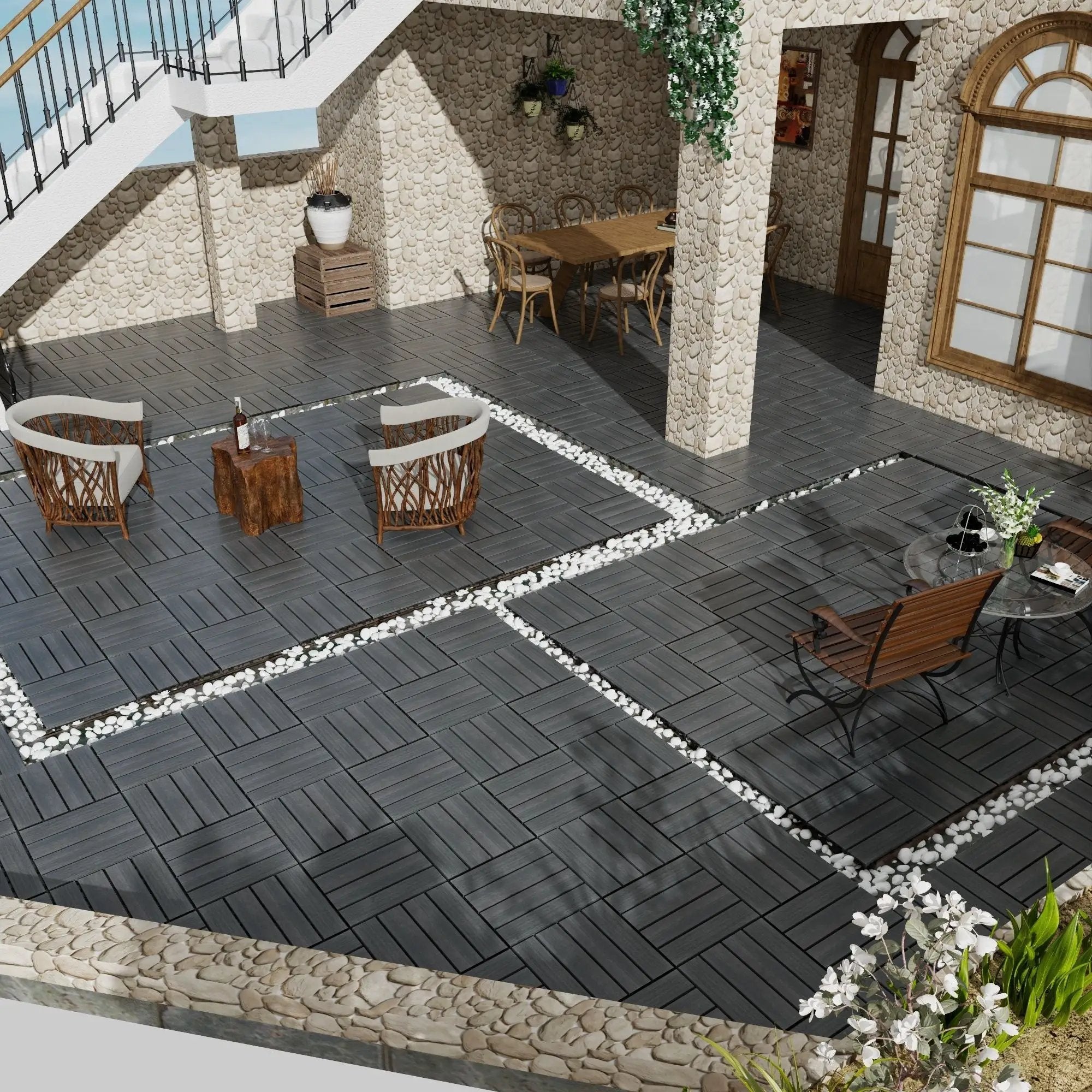 Patio Deck Tiles, Pack Of 22 by HouseOfZazla