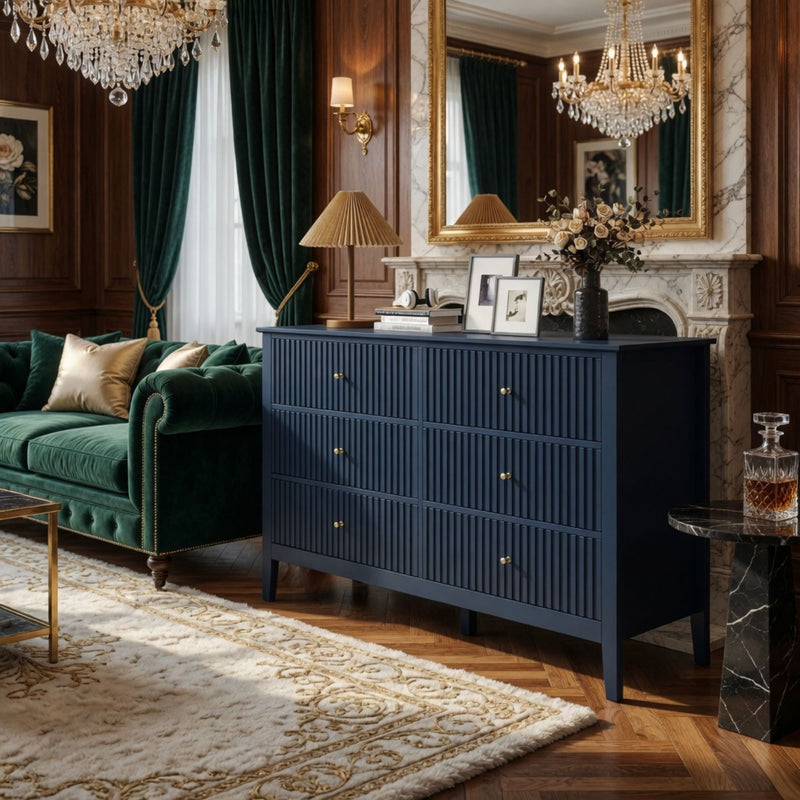 Modern 6 Drawer Fluted Dresser by HouseOfZazla
