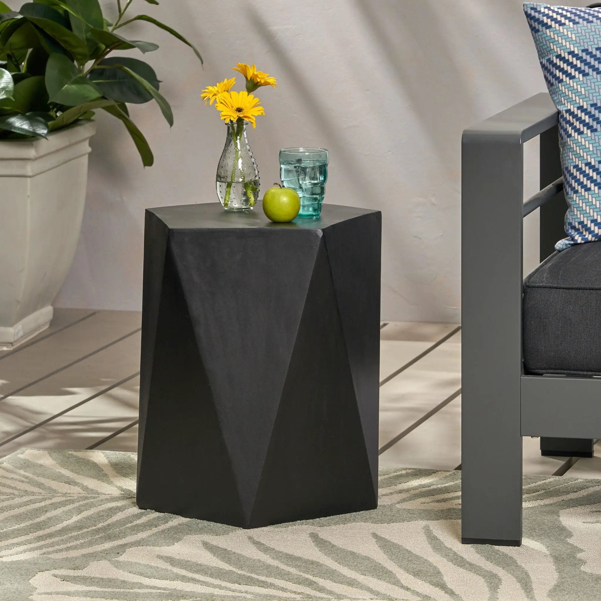 Side Table With Geometric Design by HouseOfZazla