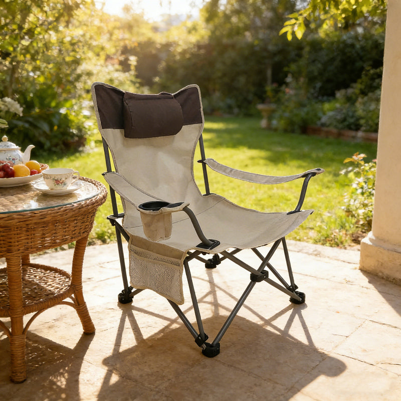 Outdoor Folding Camping Chair with Adjustable Recline by HouseOfZazla