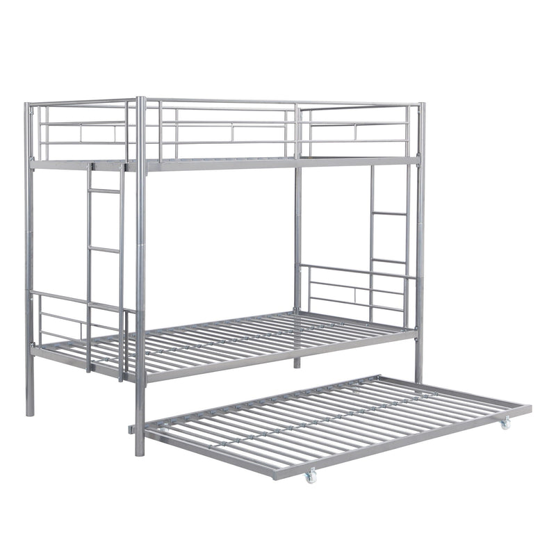 Twin Over Twin Metal Bunk Bed with Trundle - Black, photo 4 of 16