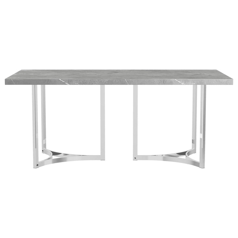 Sterling 72-inch Rectangular Dining Table Grey Faux Marble by Unique Piece Furniture