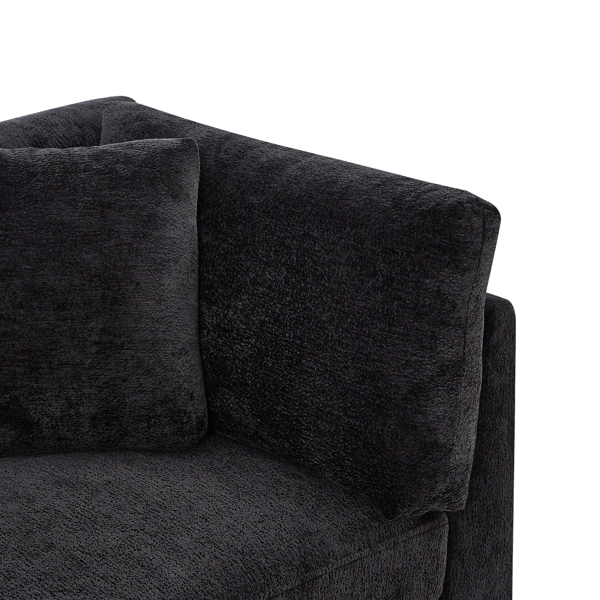 83.50" Modern Flared Arms Sofa (Black) by HouseOfZazla